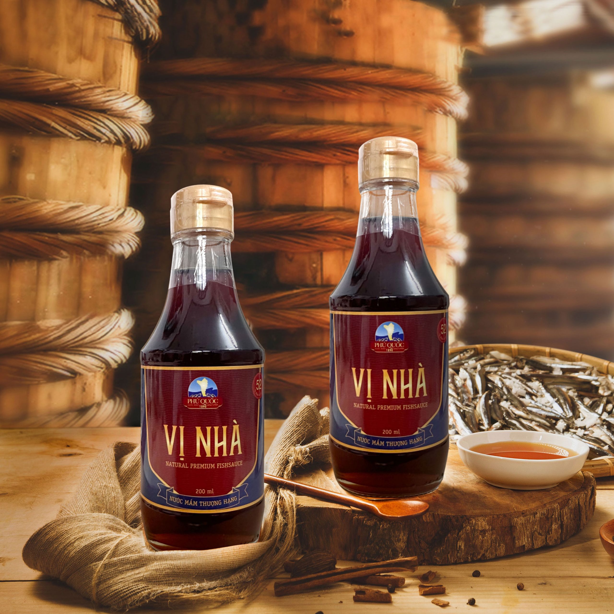 Nước mắm nguyên chất VỊ NHÀ Phú Quốc (2 chai x 200ml/ 1 chai)