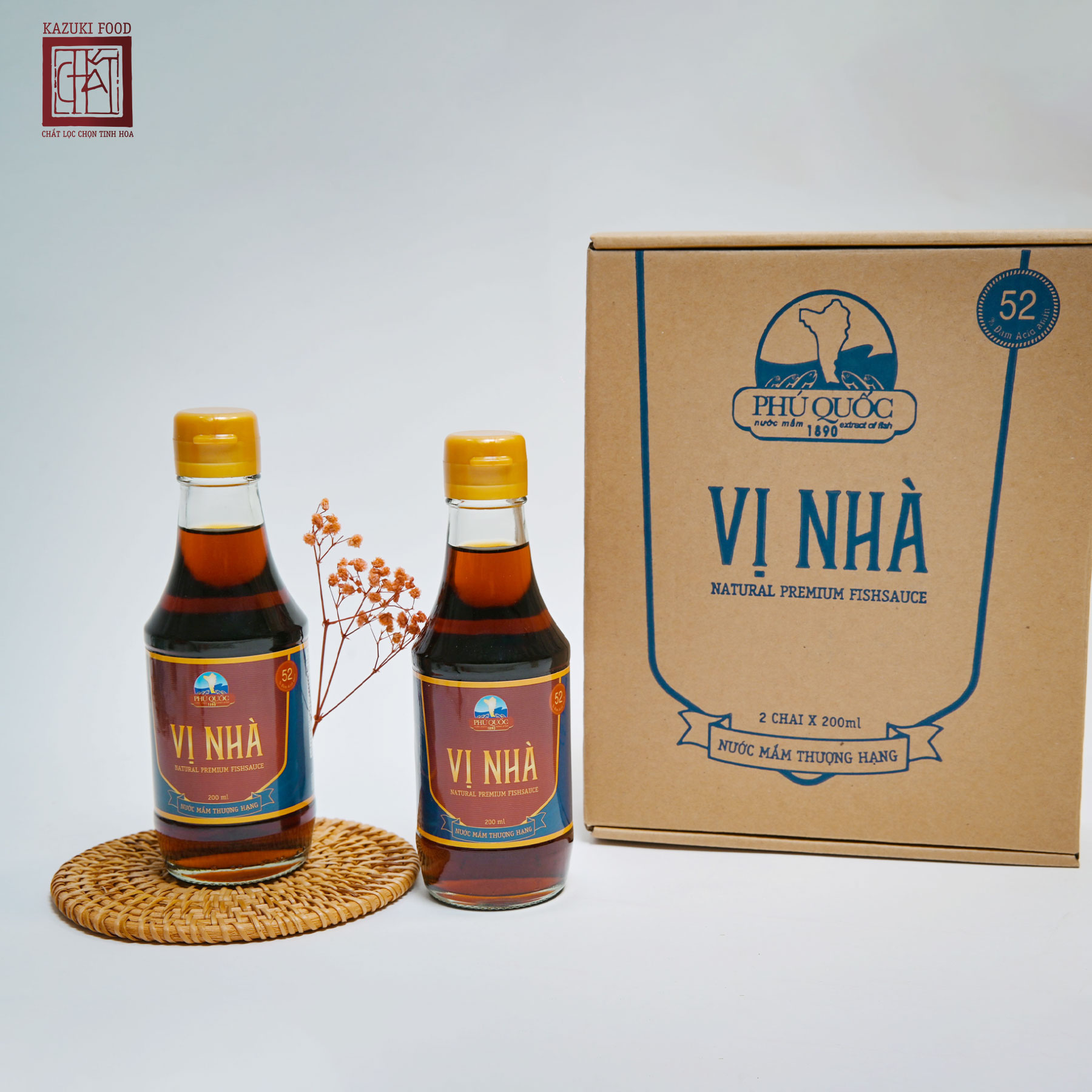 Nước mắm nguyên chất VỊ NHÀ Phú Quốc (2 chai x 200ml/ 1 chai)