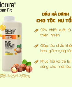 Dầu xả Dicora Urban Fit – Dành cho tóc hư tổn, chiết xuất tinh dầu mắc ca (400ml)