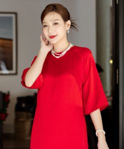 Set Áo dài Lụa trơn Hoa Nhiên