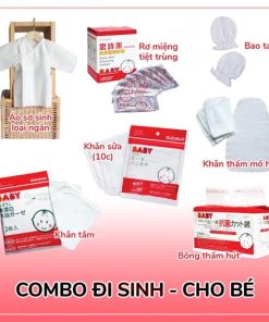 Combo Suzuran đi sinh 7 món Cotton kháng khuẩn cho bé