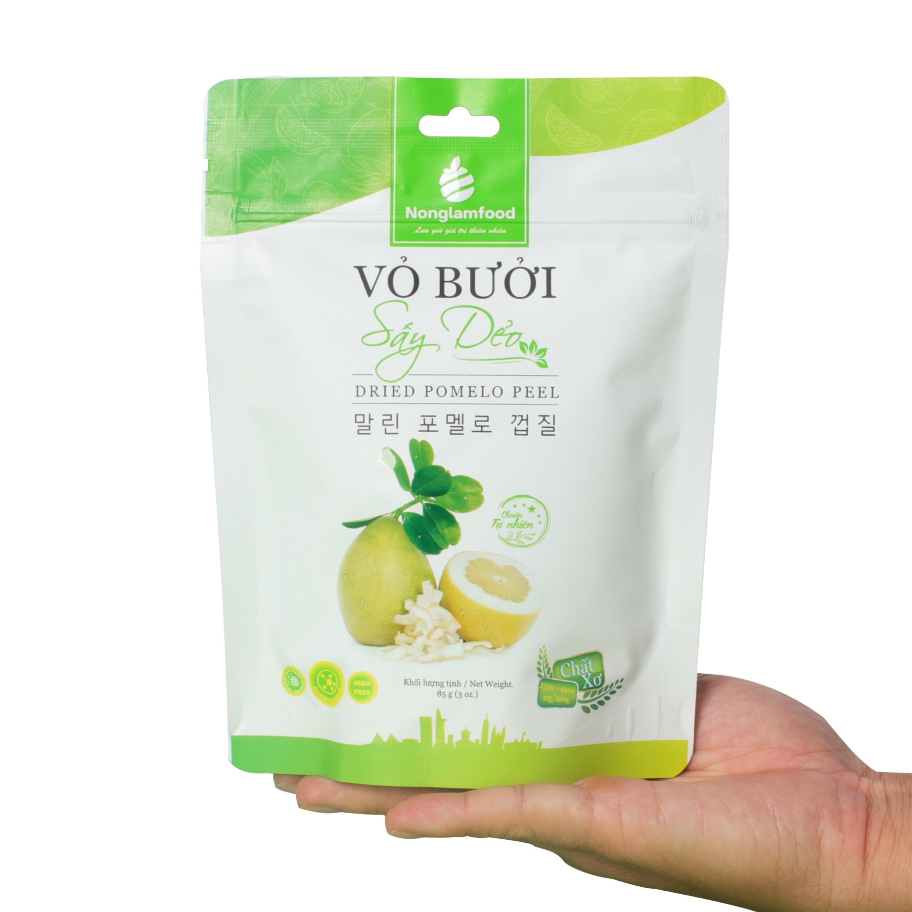 Vỏ Bưởi sấy dẻo Nonglamfood túi 85g