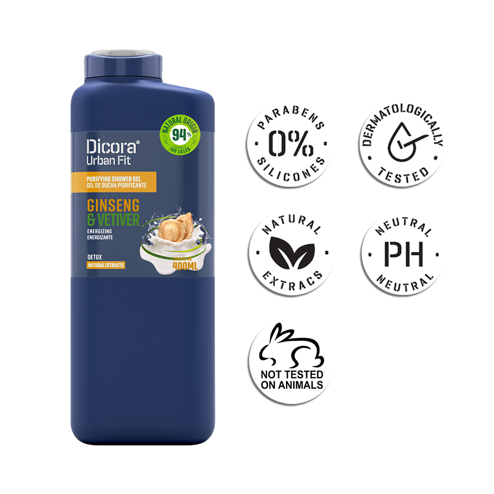 Sữa tắm Dicora Urban Fit Energy – Cỏ hương bài & nhân sâm (400ml)