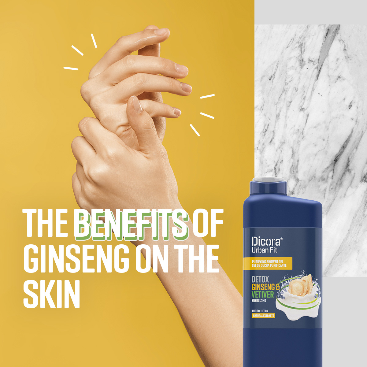 Sữa tắm Dicora Urban Fit Energy – Cỏ hương bài & nhân sâm (400ml)