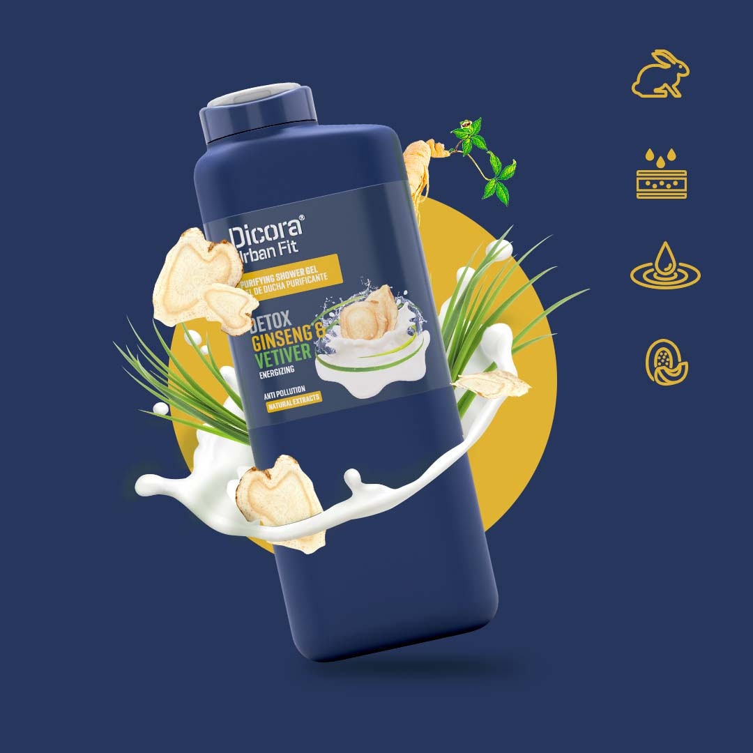 Sữa tắm Dicora Urban Fit Energy – Cỏ hương bài & nhân sâm (400ml)