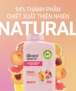 Sữa tắm Dicora Urban Fit Vitamin C – Cam quýt & đào (400ml)