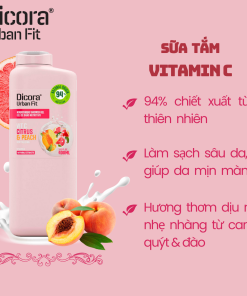 Sữa tắm Dicora Urban Fit Vitamin C – Cam quýt & đào (400ml)