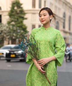 Set Áo dài có cổ Gấm hoa Mộc Nhiên