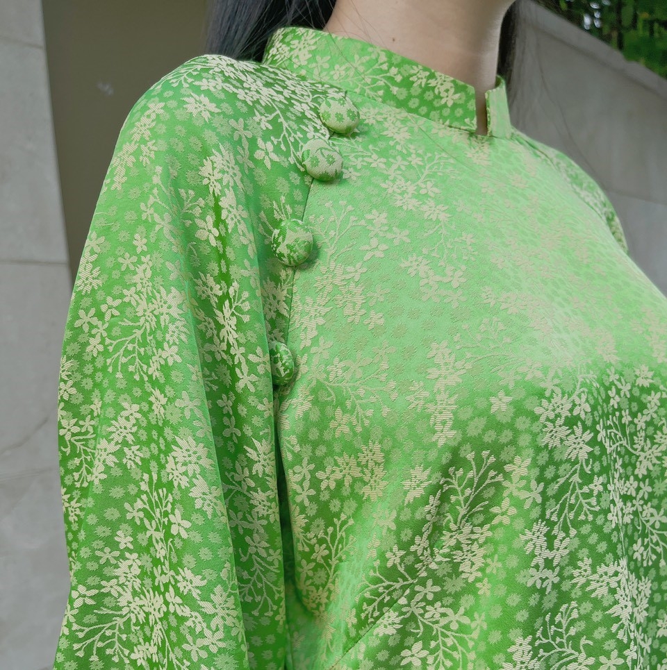Set Áo dài có cổ Gấm hoa Mộc Nhiên