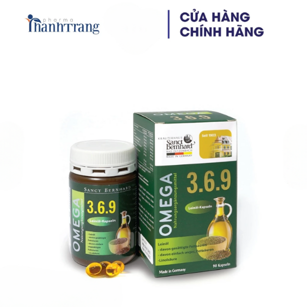 Viên uống Omega 369 hỗ trợ giảm cholesterol trong máu (hộp 90 viên)