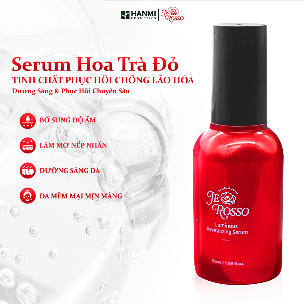 Serum JE ROSSO hỗ trợ dưỡng ẩm, giúp sáng và đều màu da 50ml – JE ROSSO Luminous Revitalizing Serum