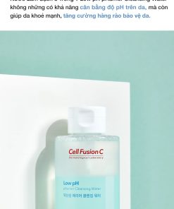 Nước Tẩy Trang Rửa Mặt Cấp Ẩm Cân Bằng độ pH Trên Da Cell Fusion C Low pH Pharrier Cleansing Water
