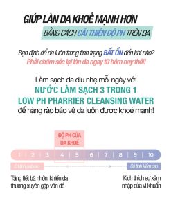Nước Tẩy Trang Rửa Mặt Cấp Ẩm Cân Bằng độ pH Trên Da Cell Fusion C Low pH Pharrier Cleansing Water