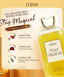 Gel tắm trắng nhũ vàng nước hoa Mine Stay Magical 470ml