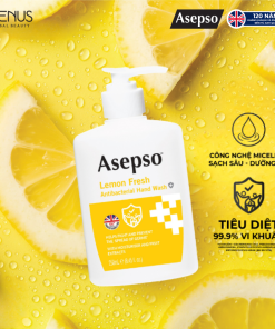 Nước rửa tay kháng khuẩn ASEPSO khử mùi không khô da Hương Chanh 250 ml