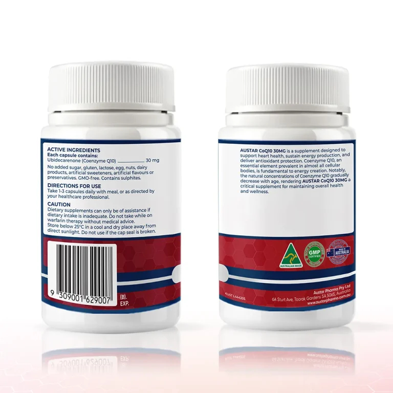 Viên uống Austar CoQ10 30mg – Hỗ Trợ Sức Khỏe Tim Mạch (Hộp 60 viên)