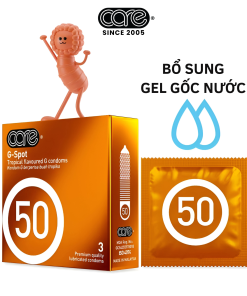Bao cao su CARE 50 gân gai hương rừng nhiệt đới (hộp 12 bcs)