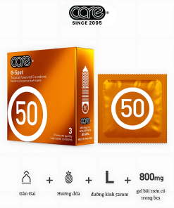 Bao cao su CARE 50 gân gai hương rừng nhiệt đới (hộp 12 bcs)