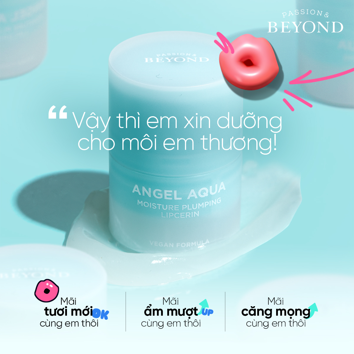 Son dưỡng môi thuần chay Beyond Angel Aqua Moisture Plumping Lipcerin 15ml