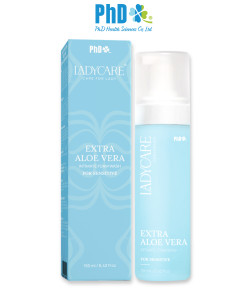 Dung dịch vệ sinh phụ khoa dạng bọt Ladycare Extra Aloe Vera 190ML cho mẹ bầu, nam, nữ tuổi dậy thì