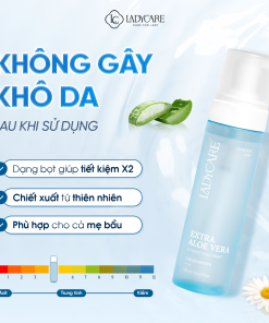 Dung dịch vệ sinh phụ khoa dạng bọt Ladycare Extra Aloe Vera 190ML cho mẹ bầu, nam, nữ tuổi dậy thì