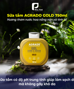 Sữa tắm Agrado Gold (Chai 750ml) – hương thơm nước hoa nồng nàn & tinh tế
