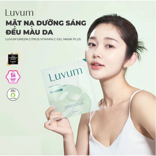 Mặt nạ LUVUM Green Citrus Vitamin C Gel Mask Plus giúp dưỡng sáng đều màu da (miếng lẻ 33g)