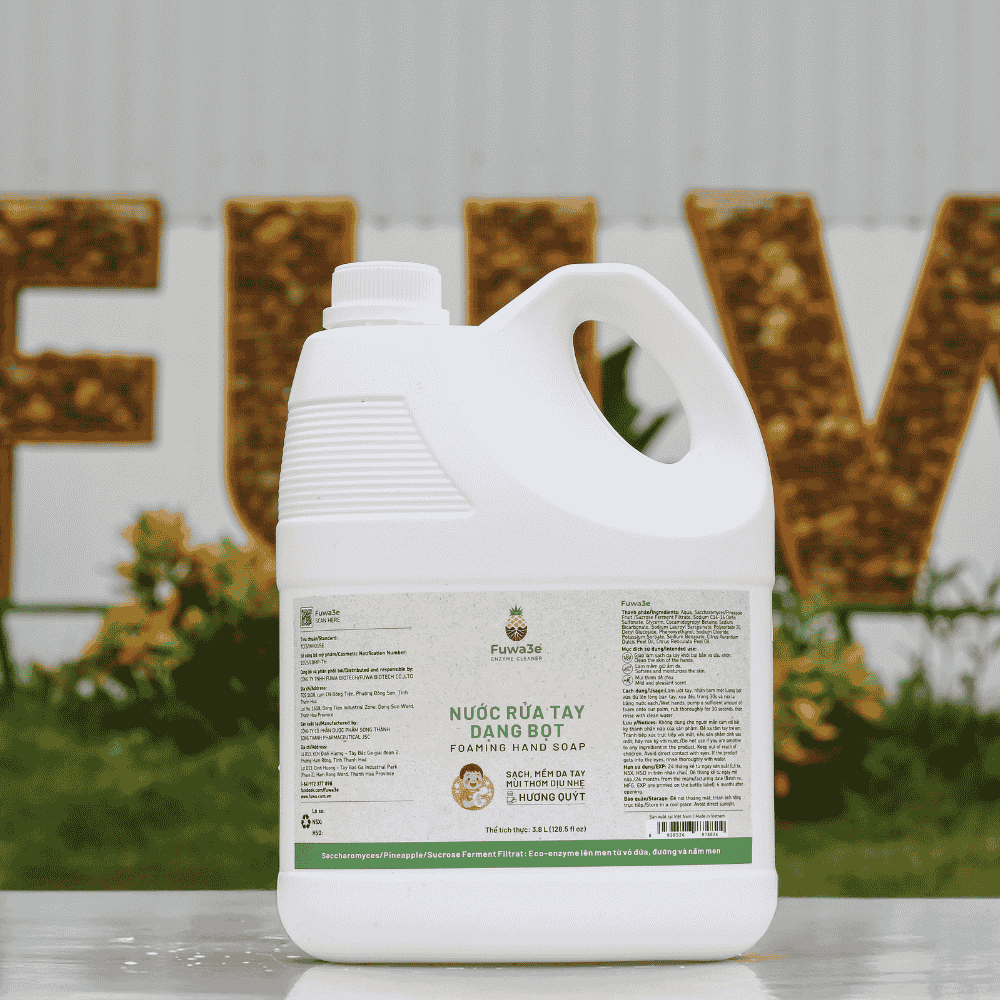 Nước rửa tay dạng bọt Fuwa3e – Bọt siêu mịn, hỗ trợ làm sạch nhanh hơn cho bé 3.8L