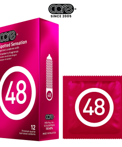 Bao cao su CARE 48 có gai – hương dâu (hộp 12 bcs)