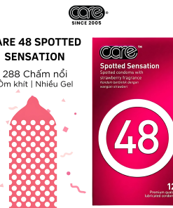Bao cao su CARE 48 có gai – hương dâu (hộp 12 bcs)
