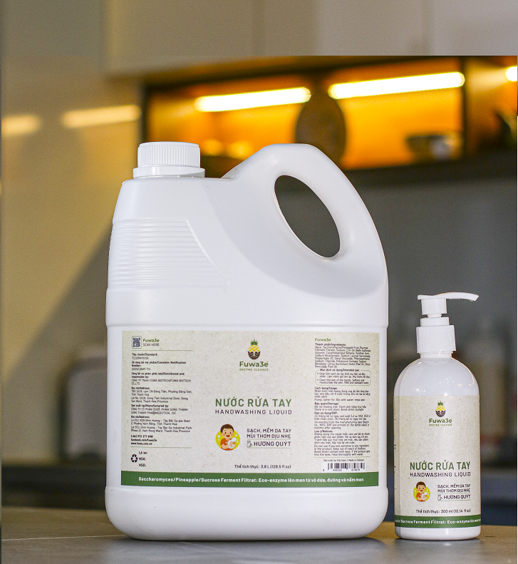 Nước rửa tay gel FUWA3E cho em bé sạch bay mùi tanh, diệt khuẩn 99% 3.8L