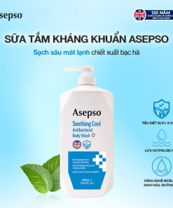 Sữa tắm kháng khuẩn ASEPSO sạch sâu mát lạnh Hương Bạc Hà 1000 ml