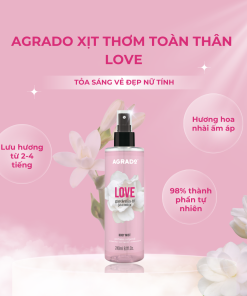 Xịt thơm Agrado toàn thân Love 240ml