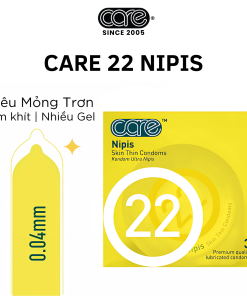 Bao cao su CARE 22 cao su tự nhiên siêu mỏng – hương nước hoa (hộp 3 bcs)