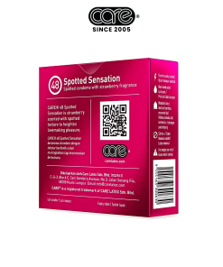 Bao cao su CARE 48 có gai – hương dâu (hộp 3 bcs)