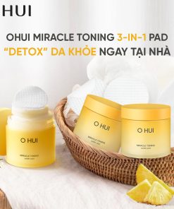 Miếng Pad 2 mặt bông OHUI tẩy tế bào chết dịu nhẹ và cung cấp dưỡng chất làm sáng da – 70 miếng