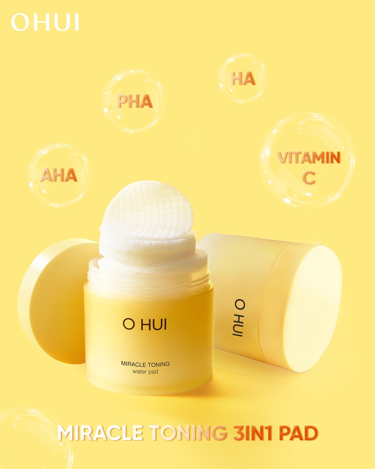 Miếng Pad 2 mặt bông OHUI tẩy tế bào chết dịu nhẹ và cung cấp dưỡng chất làm sáng da – 70 miếng