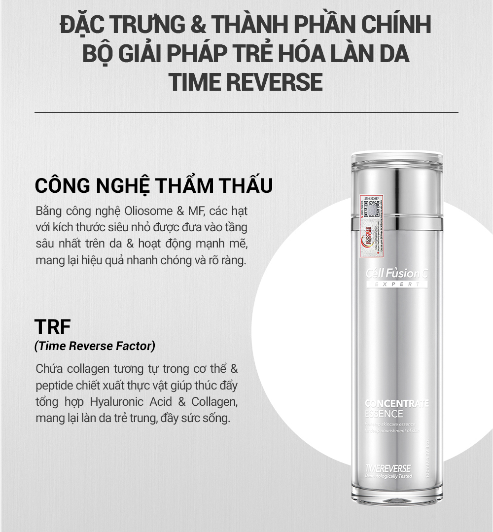 Tinh chất săn chắc da, hỗ trợ ngăn ngừa lão hóa 3in1 130ml – Cell Fusion C Expert Time Reverse Concentrate Essense