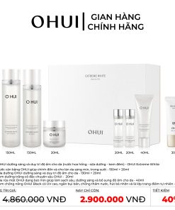 Set OHUI dưỡng sáng và duy trì độ ẩm cho da (nước hoa hồng – sữa dưỡng – kem đêm)