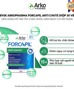 Viên uống ARKOPHARMA FORCAPIL ANTI CHUTE bổ sung biotin, hỗ trợ tóc chắc khỏe, giúp giảm nguy cơ rụng tóc (Hộp 30 viên)