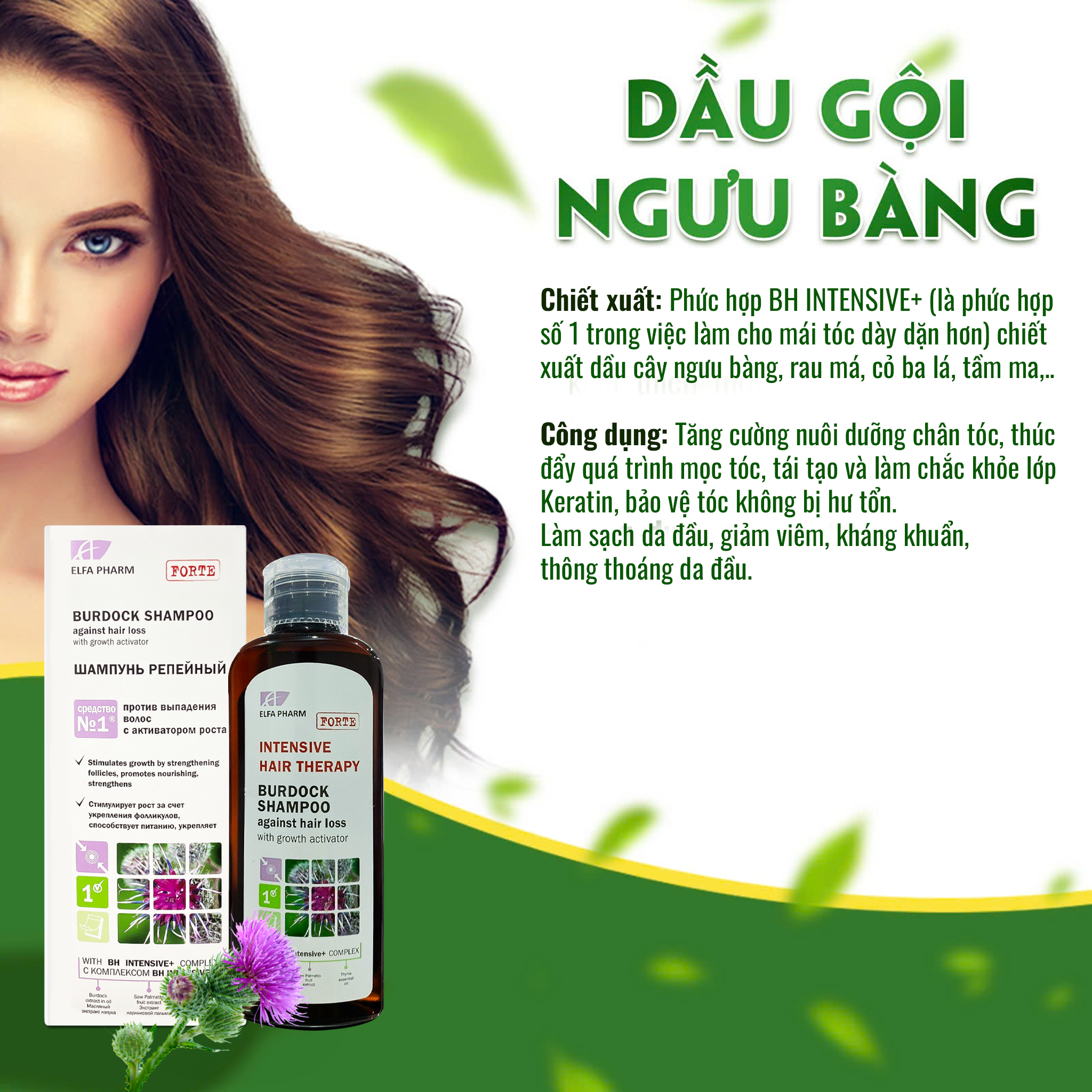 Dầu gội ngăn ngừa rụng tóc & hỗ trợ mọc tóc – Elfa Pharm (Chai 200ml)