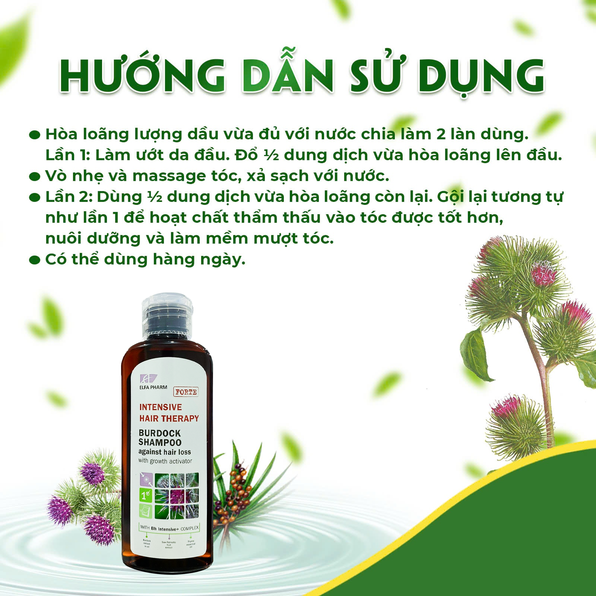 Dầu gội ngăn ngừa rụng tóc & hỗ trợ mọc tóc – Elfa Pharm (Chai 200ml)