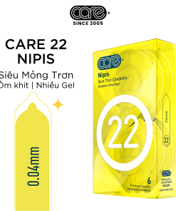 Bao cao su CARE 22 cao su tự nhiên siêu mỏng – hương nước hoa (hộp 6 bcs)