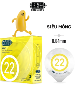 Bao cao su CARE 22 cao su tự nhiên siêu mỏng – hương nước hoa (hộp 6 bcs)