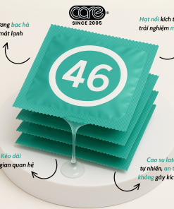 Bao cao su kéo dài thời gian CARE 46 có gai – hương bạc hà (hộp 12 bcs)