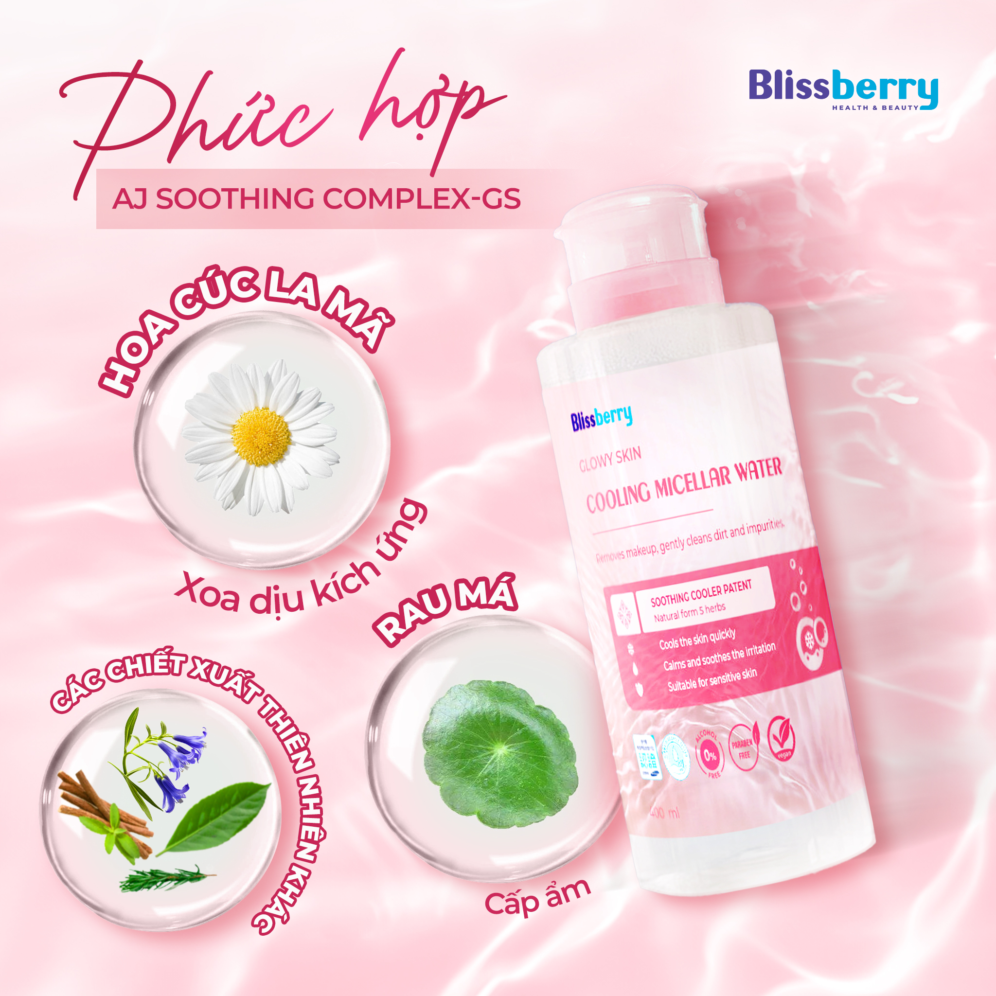 Nước tẩy trang sạch sâu & dịu nhẹ Blissberry 400ml