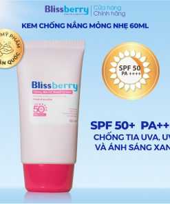 Kem chống nắng mỏng nhẹ sáng da SPF50+, PA+++ Blissberry 60ml