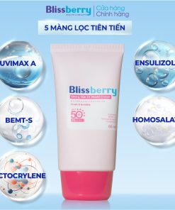 Kem chống nắng mỏng nhẹ sáng da SPF50+, PA+++ Blissberry 60ml