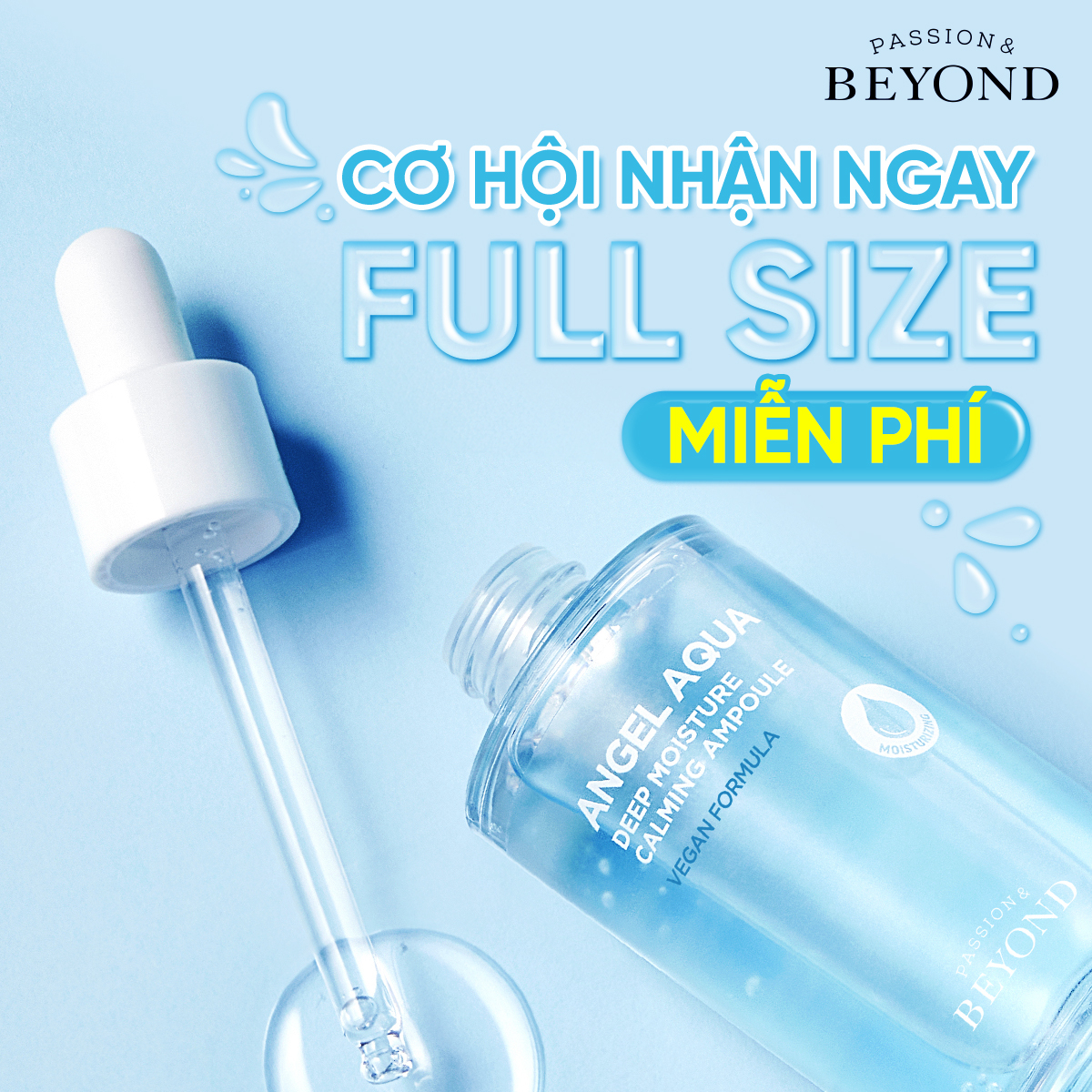 Tinh Chất Thuần Chay Dưỡng Ẩm, Làm Dịu Da Beyond Angel Aqua Deep Moisture Calming Ampoule 1+1