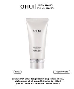 Sửa rửa mặt OHUI dạng bọt mịn giúp làm sạch sâu, dưỡng sáng và bổ sung độ ẩm cho da – 160ml
